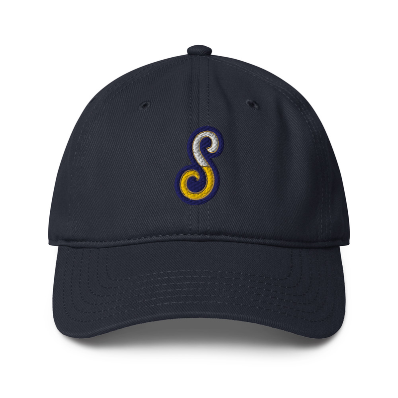 Low-profile Embroidered S Cap — Dark Navy
